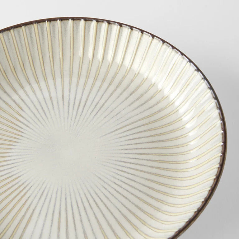 Plate High Rim 22.5cm White Sendan Glaze V637-C3129