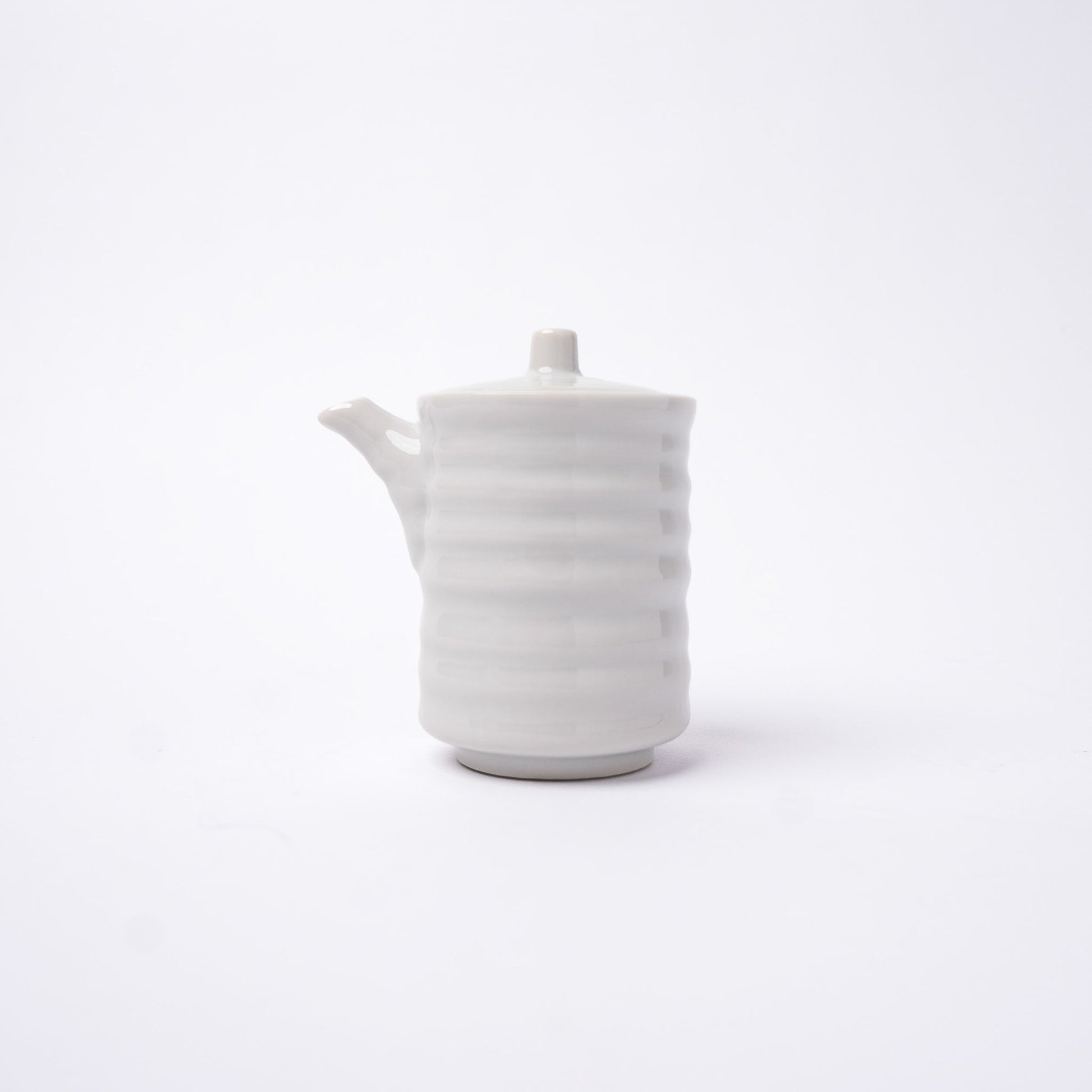 Soy Pot Ribbed 170ml White Glaze V637-C3155