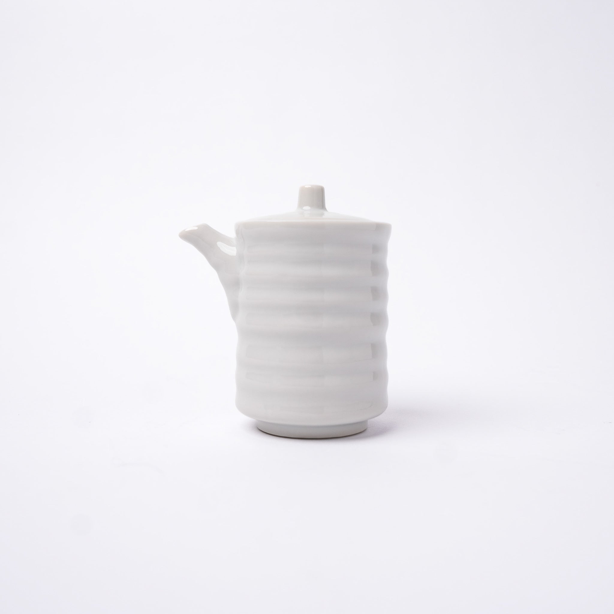 Soy Pot Ribbed 170ml White Glaze V637-C3155