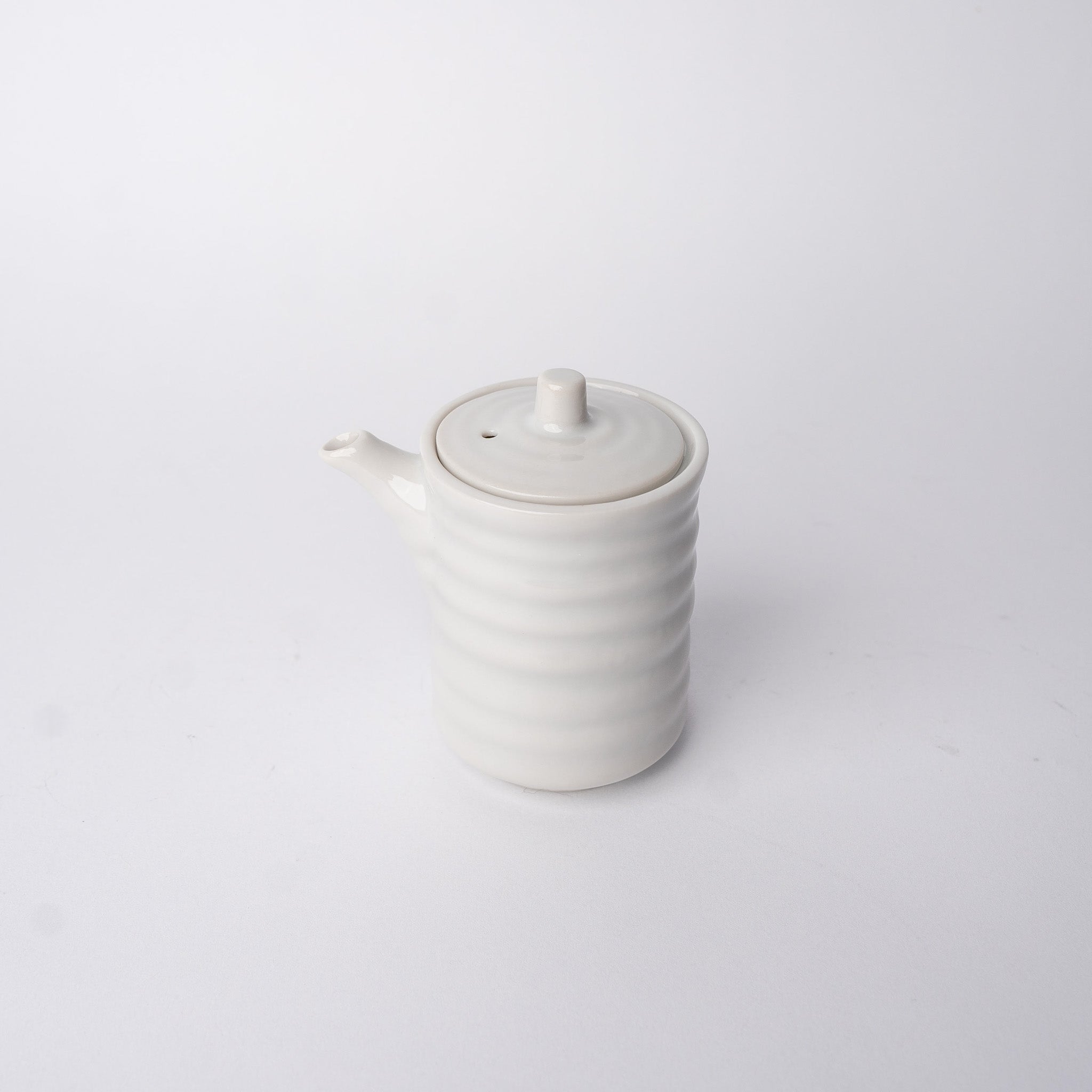 Soy Pot Ribbed 170ml White Glaze V637-C3155