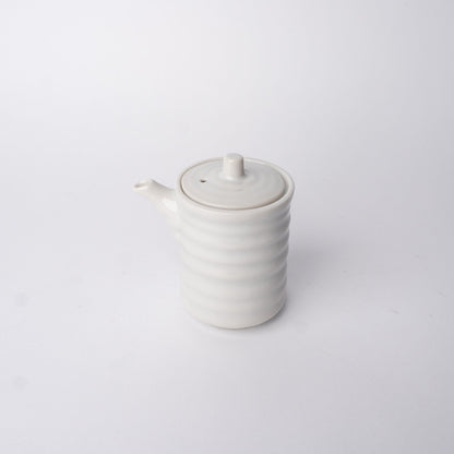Soy Pot Ribbed 170ml White Glaze V637-C3155