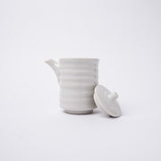 Soy Pot Ribbed 170ml White Glaze V637-C3155