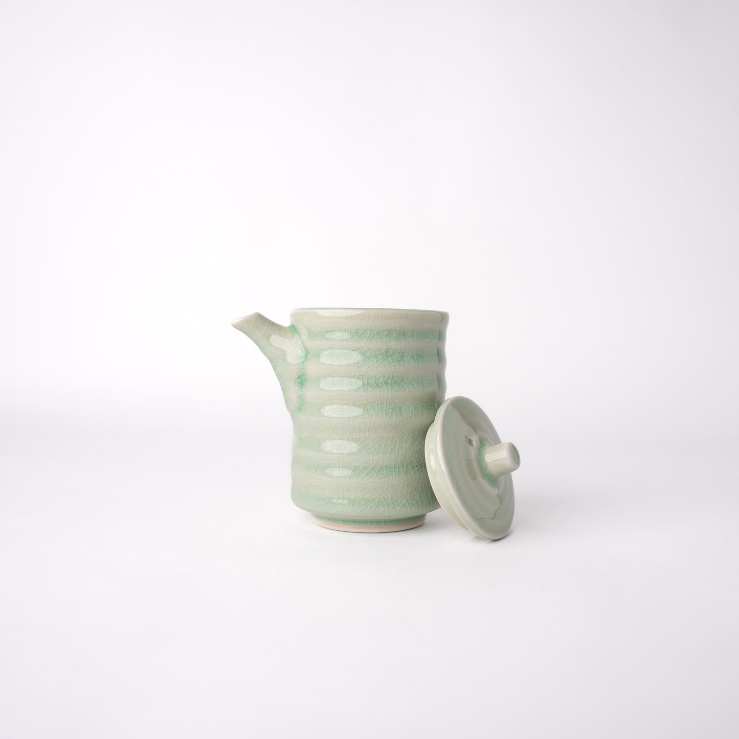 Soy Pot Ribbed 170ml Celadon Glaze V637-C3156