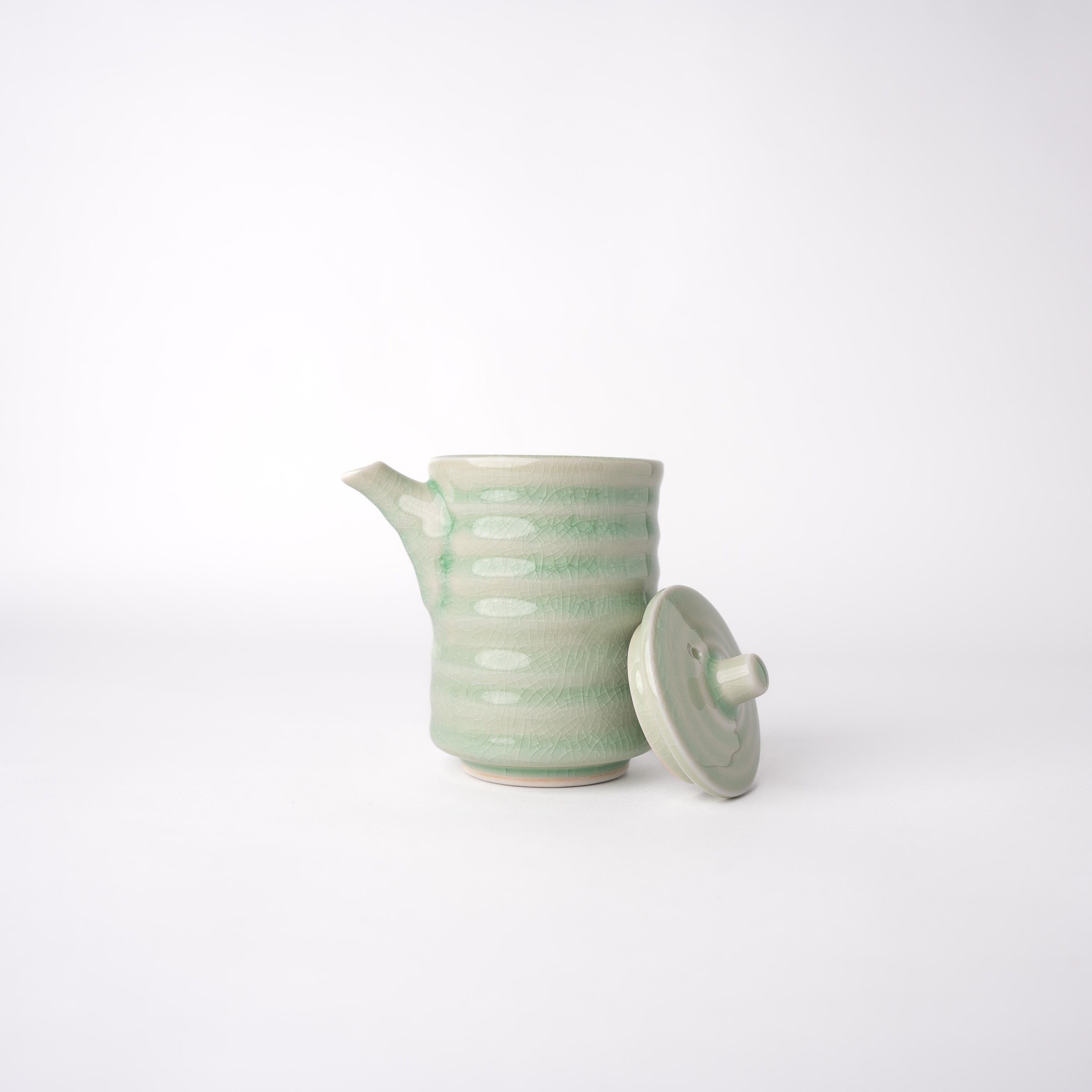 Soy Pot Ribbed 170ml Celadon Glaze V637-C3156