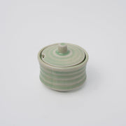 Sugar Pot 5.3cm Ribbed Celadon Glaze V637-C3157