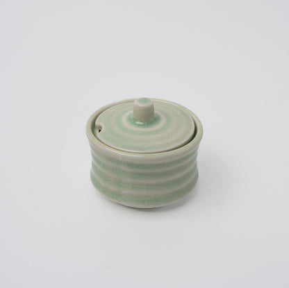 Sugar Pot 5.3cm Ribbed Celadon Glaze V637-C3157