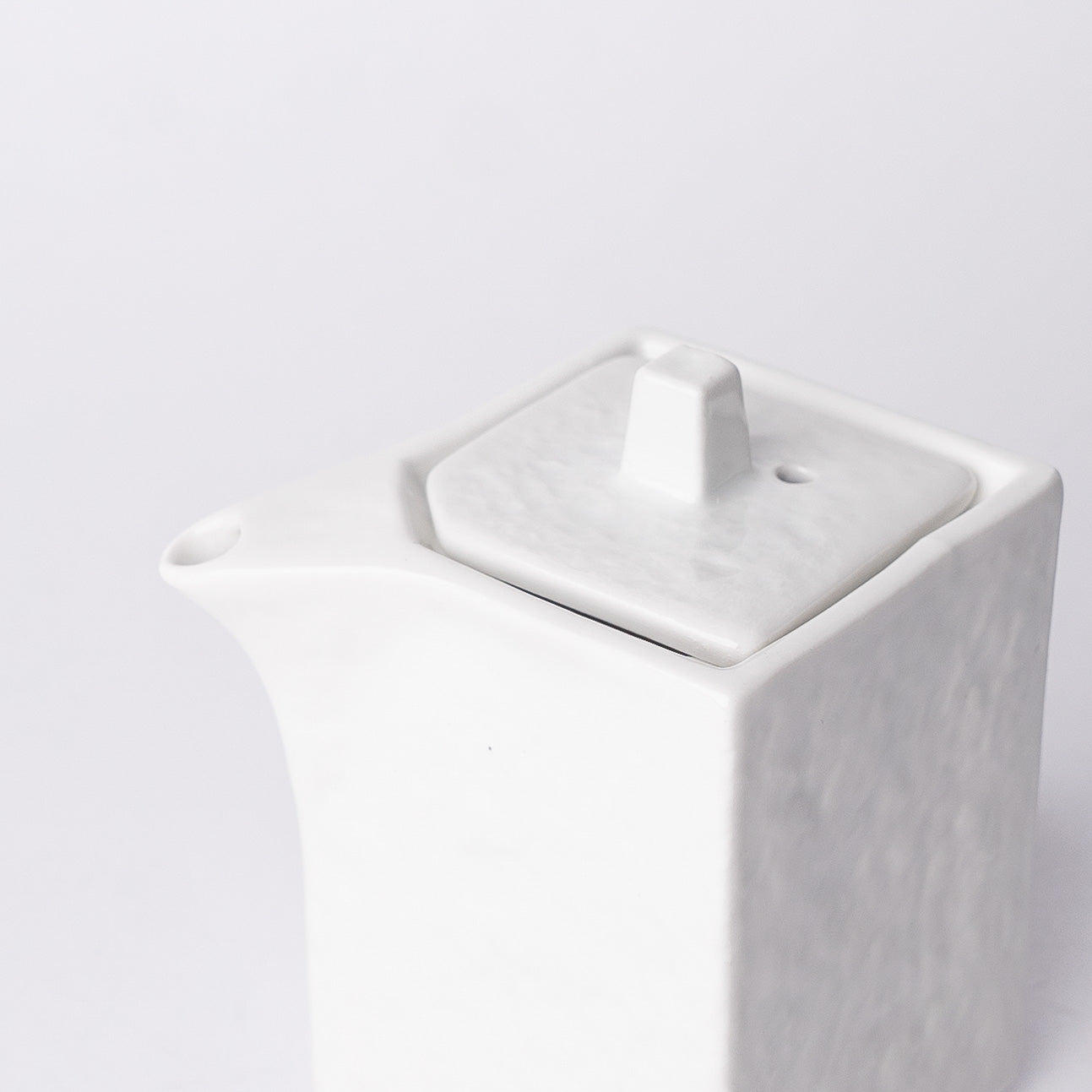 Soy Pot Squared 150ml Textured White Glaze V637-C3158