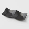 Two Section Sauce Dish Matt Black Glaze V637-C3160