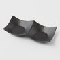 Two Section Sauce Dish Matt Black Glaze V637-C3160