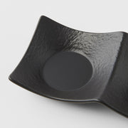Two Section Sauce Dish Matt Black Glaze V637-C3160