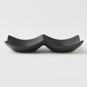 Two Section Sauce Dish Matt Black Glaze V637-C3160