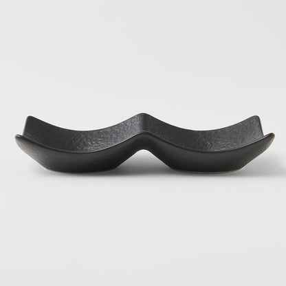 Two Section Sauce Dish Matt Black Glaze V637-C3160