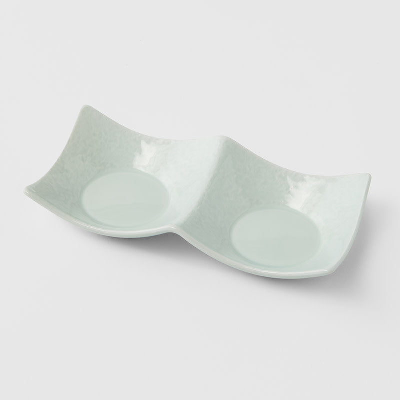 Two Section Sauce Dish Spearmint Glaze V637-C3161