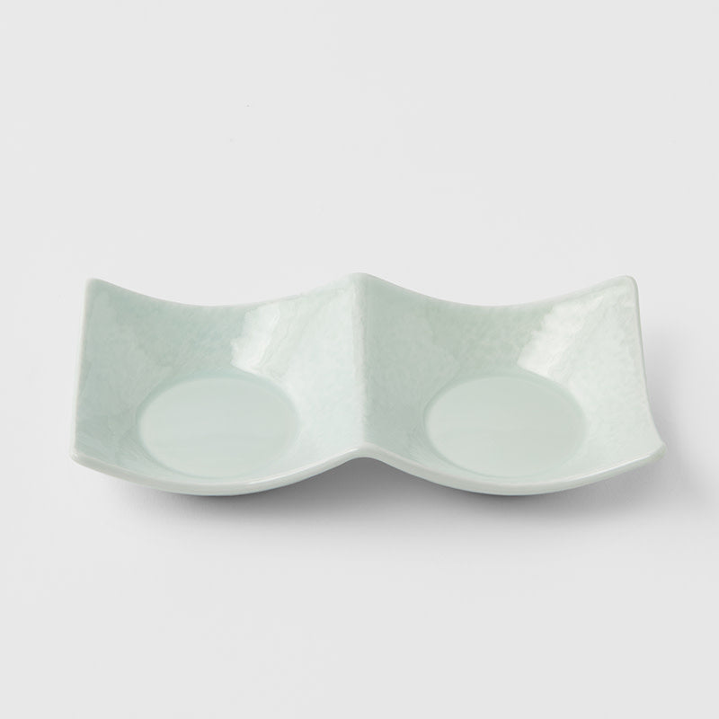 Two Section Sauce Dish Spearmint Glaze V637-C3161