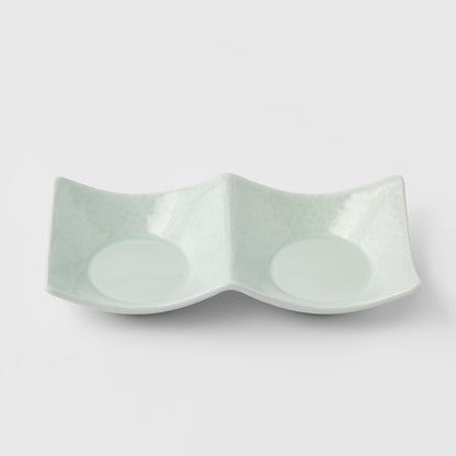 Two Section Sauce Dish Spearmint Glaze V637-C3161