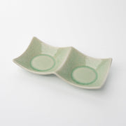 Two Section Sauce Dish Celadon Glaze V637-C3162