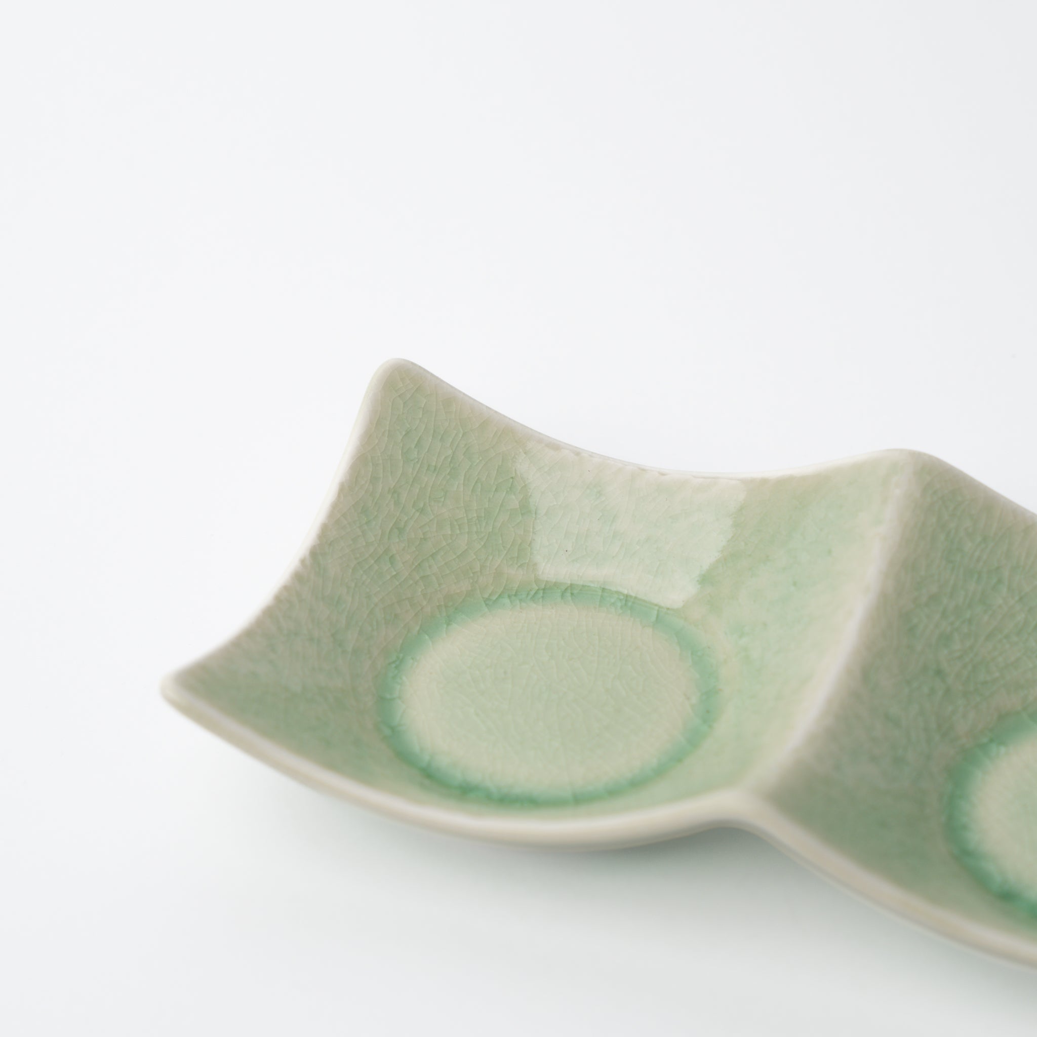 Two Section Sauce Dish Celadon Glaze V637-C3162
