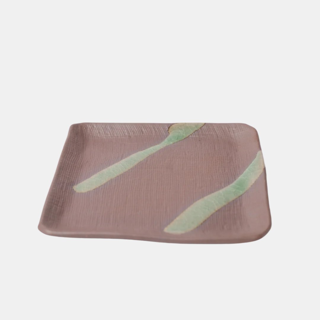 Saucer Apex 12.8cm Green Bisque Glaze V637-C3166