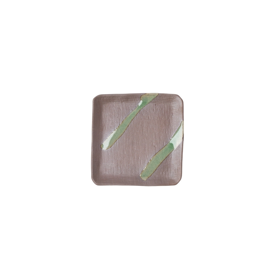 Saucer Apex 12.8cm Green Bisque Glaze V637-C3166