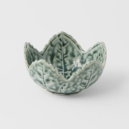 Sauce Dish Leaf 7.5cm Green Glaze V637-C3197