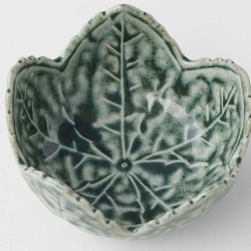Sauce Dish Leaf 7.5cm Green Glaze V637-C3197