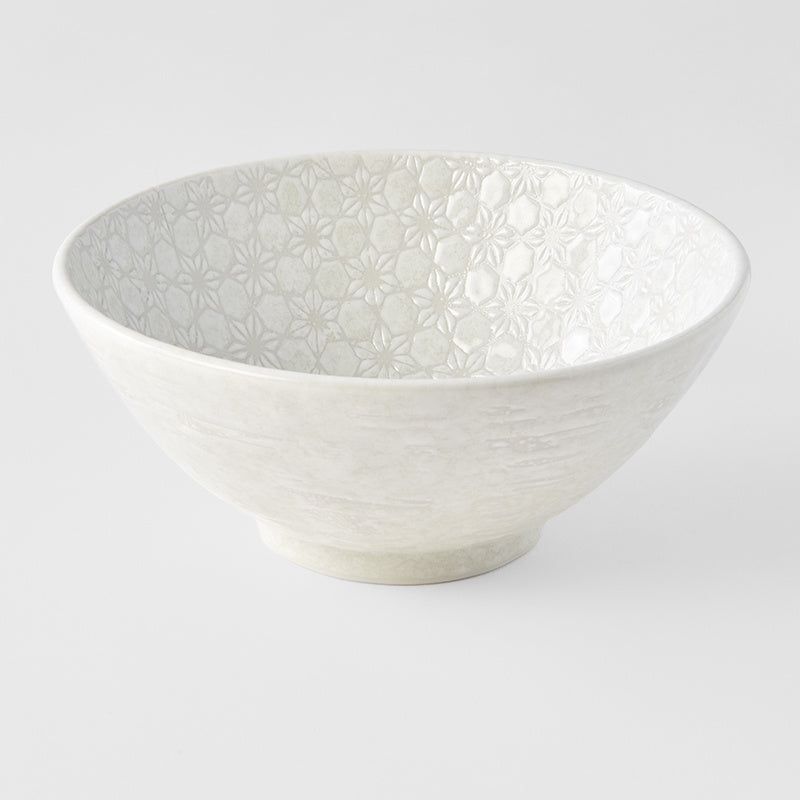 Udon Bowl 19.5cm White Star Glaze V637-C3264