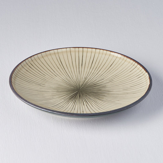 Side Plate 19cm Green Converging Line Glaze V637-C3602