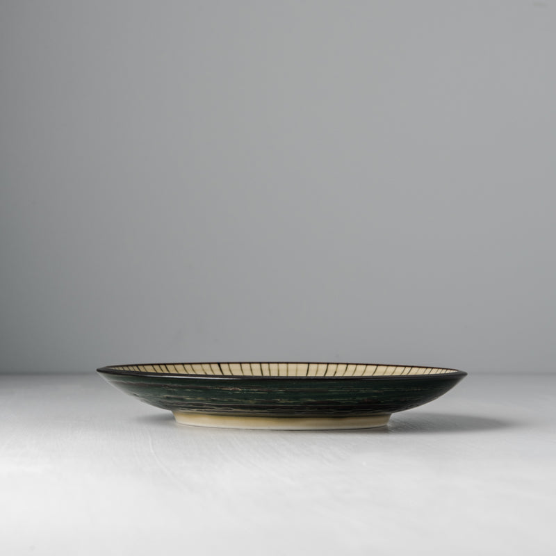 Side Plate 19cm Green Converging Line Glaze V637-C3602
