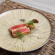 Side Plate 19cm Green Converging Line Glaze V637-C3602