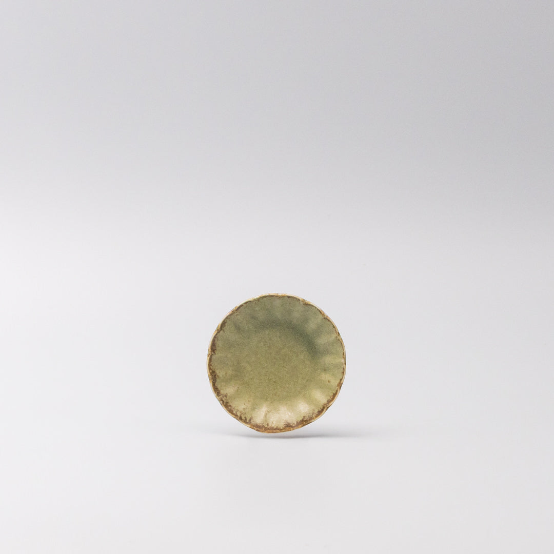 Sauce Dish 8cm Scallop Lime Fade Glaze V637-C3604
