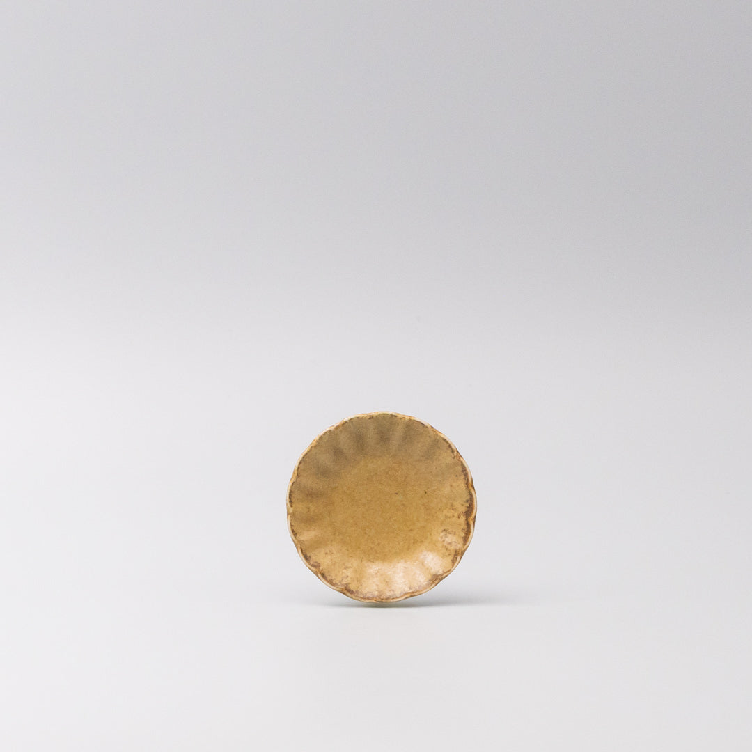 Sauce Dish 8cm Scallop Ochre Fade Glaze V637-C3605