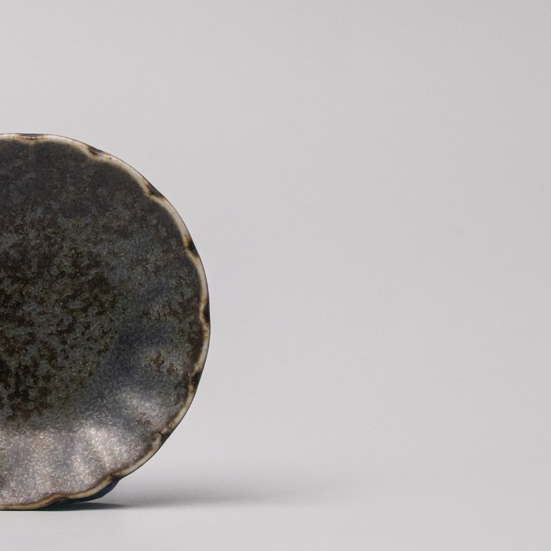 Sauce Dish 8cm Scallop Indigo Fade Glaze V637-C3606