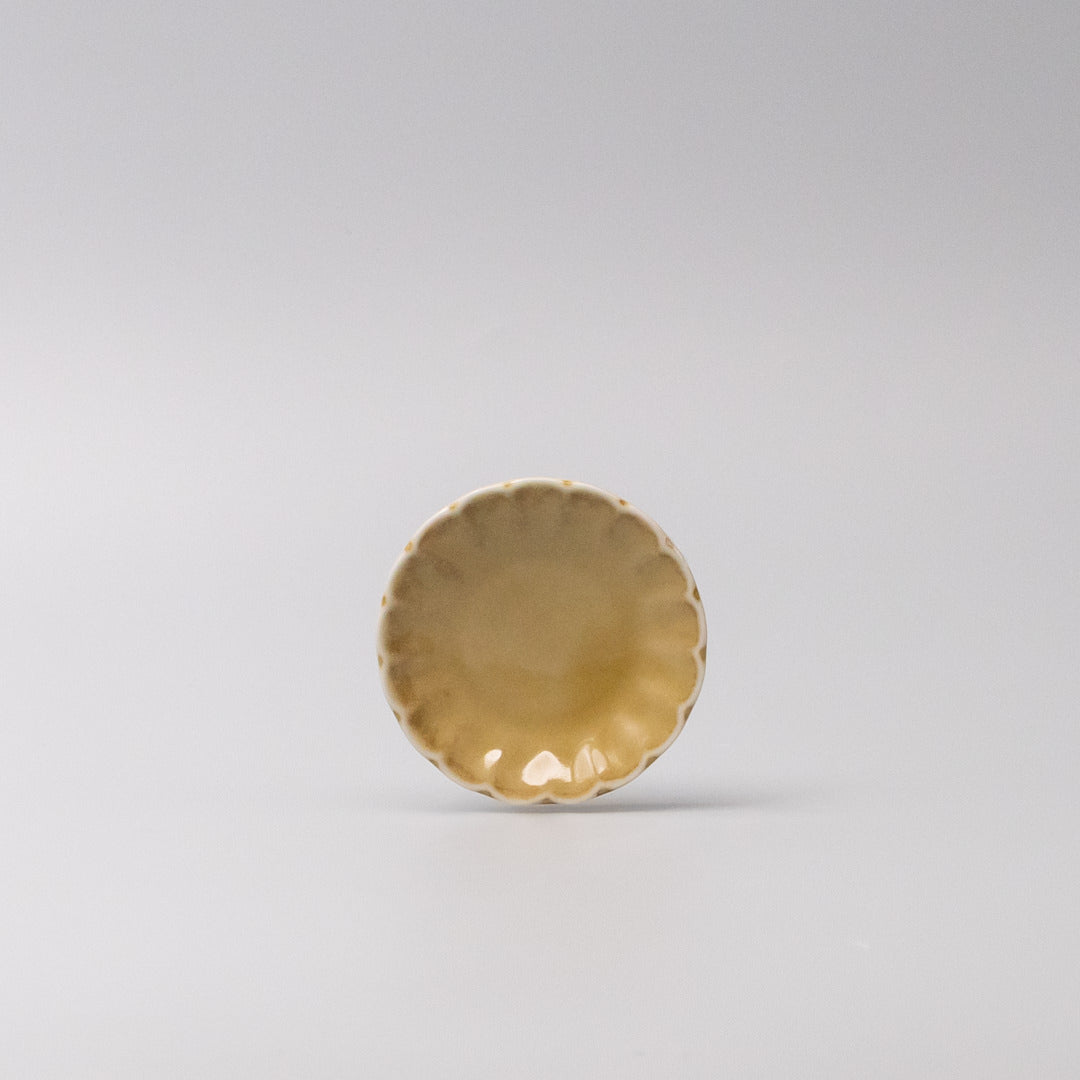 Sauce Dish 8cm Scallop Saffron Gloss Glaze V637-C3607