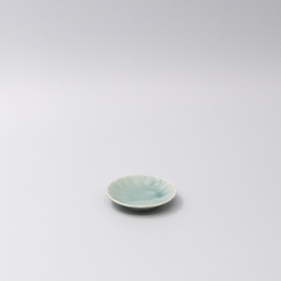 Sauce Dish 8cm Scallop Celadon Gloss Glaze V637-C3608