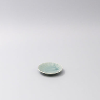 Sauce Dish 8cm Scallop Celadon Gloss Glaze V637-C3608