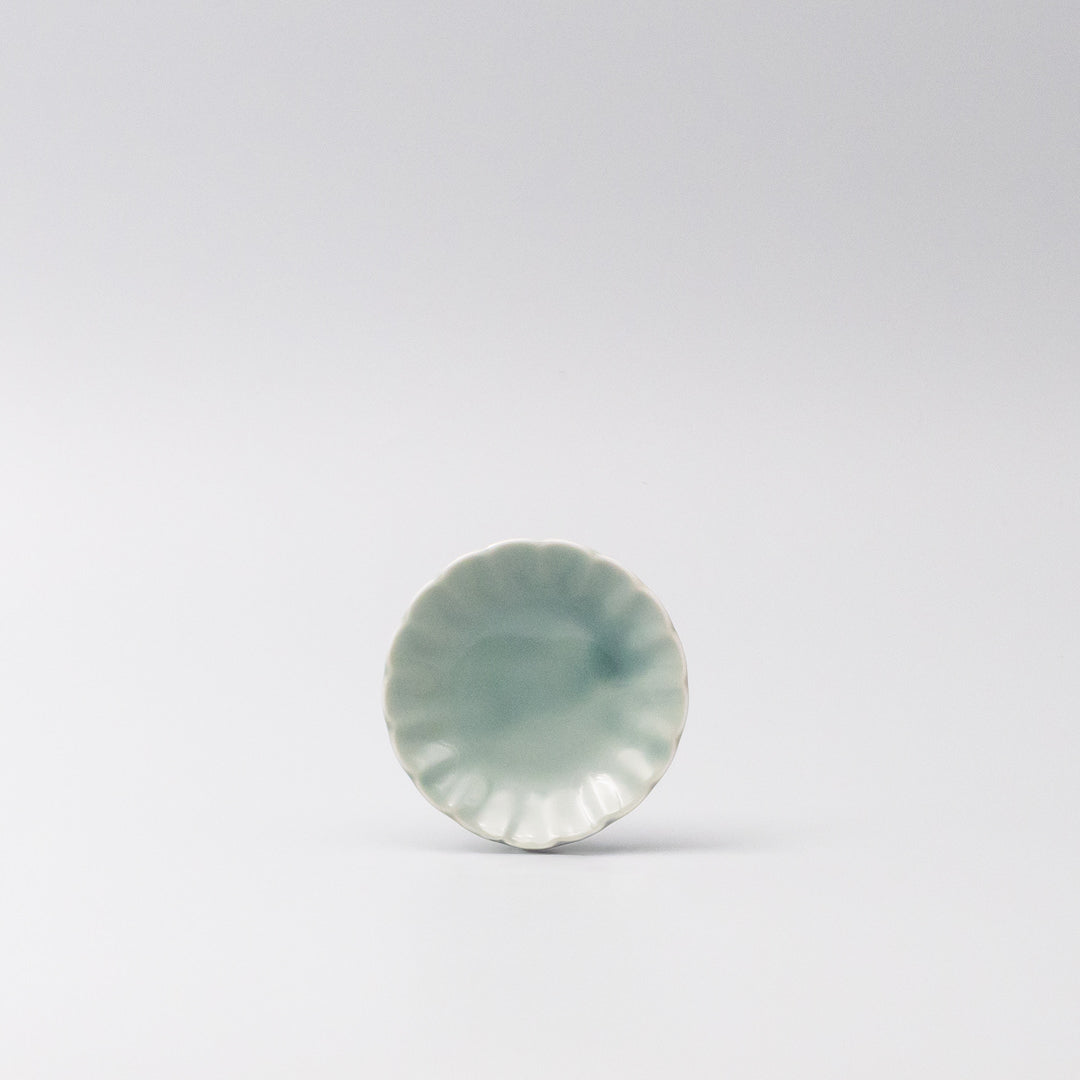 Sauce Dish 8cm Scallop Celadon Gloss Glaze V637-C3608