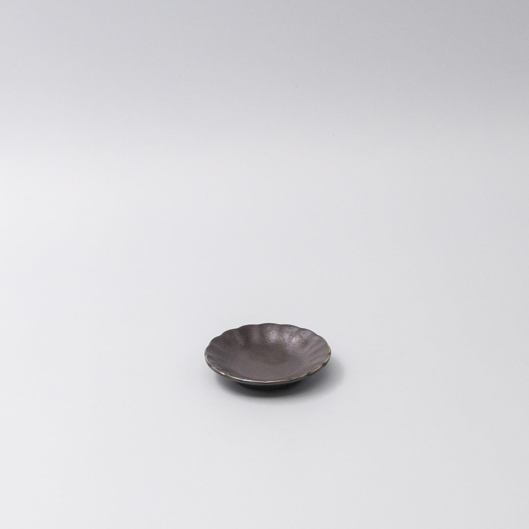 Sauce Dish 8cm Scallop Black Glaze V637-C3610