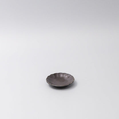 Sauce Dish 8cm Scallop Black Glaze V637-C3610