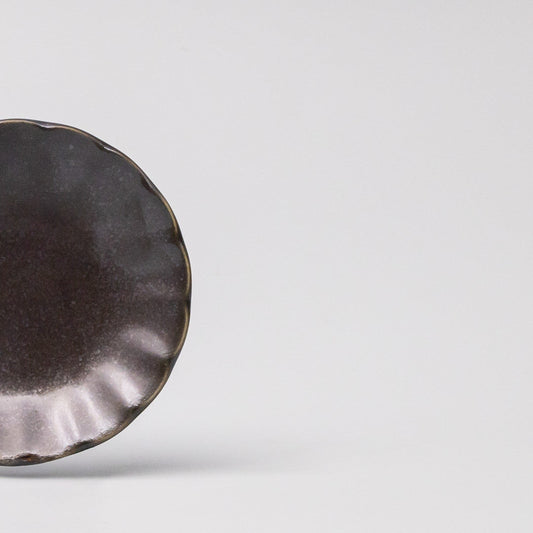 Sauce Dish 8cm Scallop Black Glaze V637-C3610
