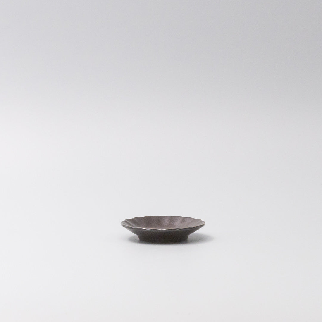 Sauce Dish 8cm Scallop Black Glaze V637-C3610