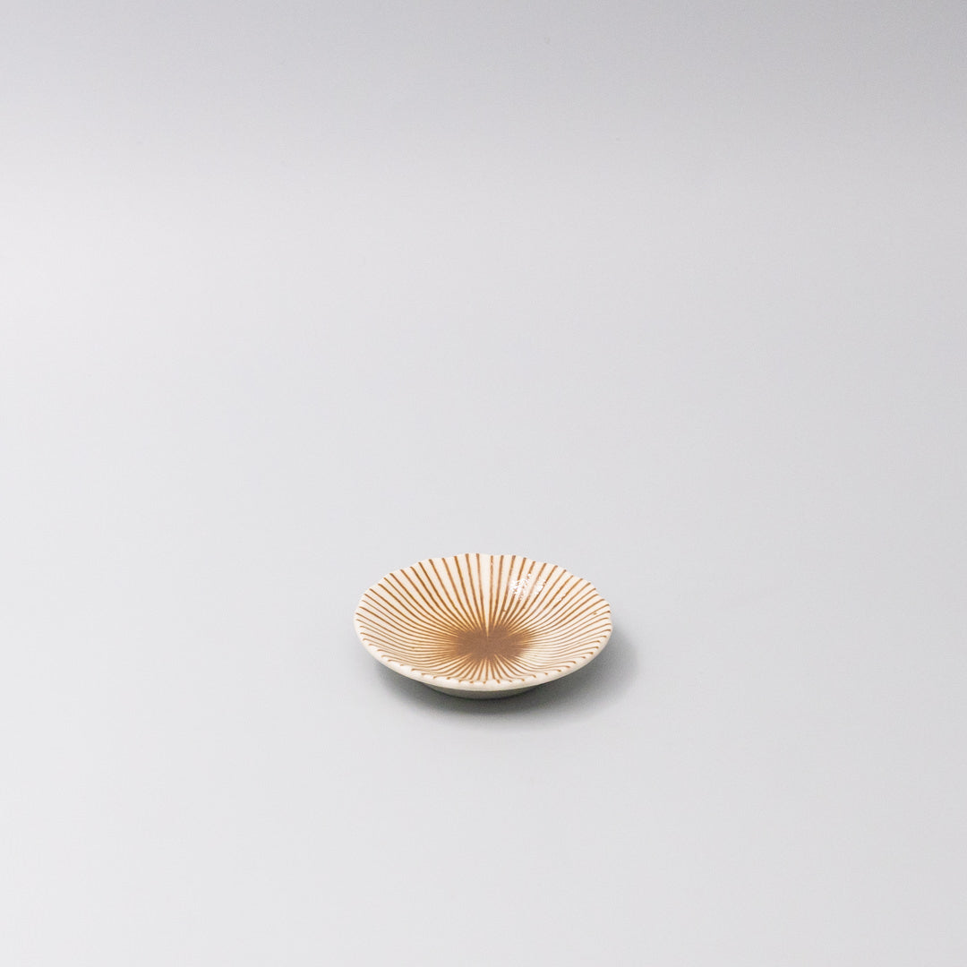 Sauce Dish 8cm Radiant Line Toffee Stripe Glaze V637-C3612