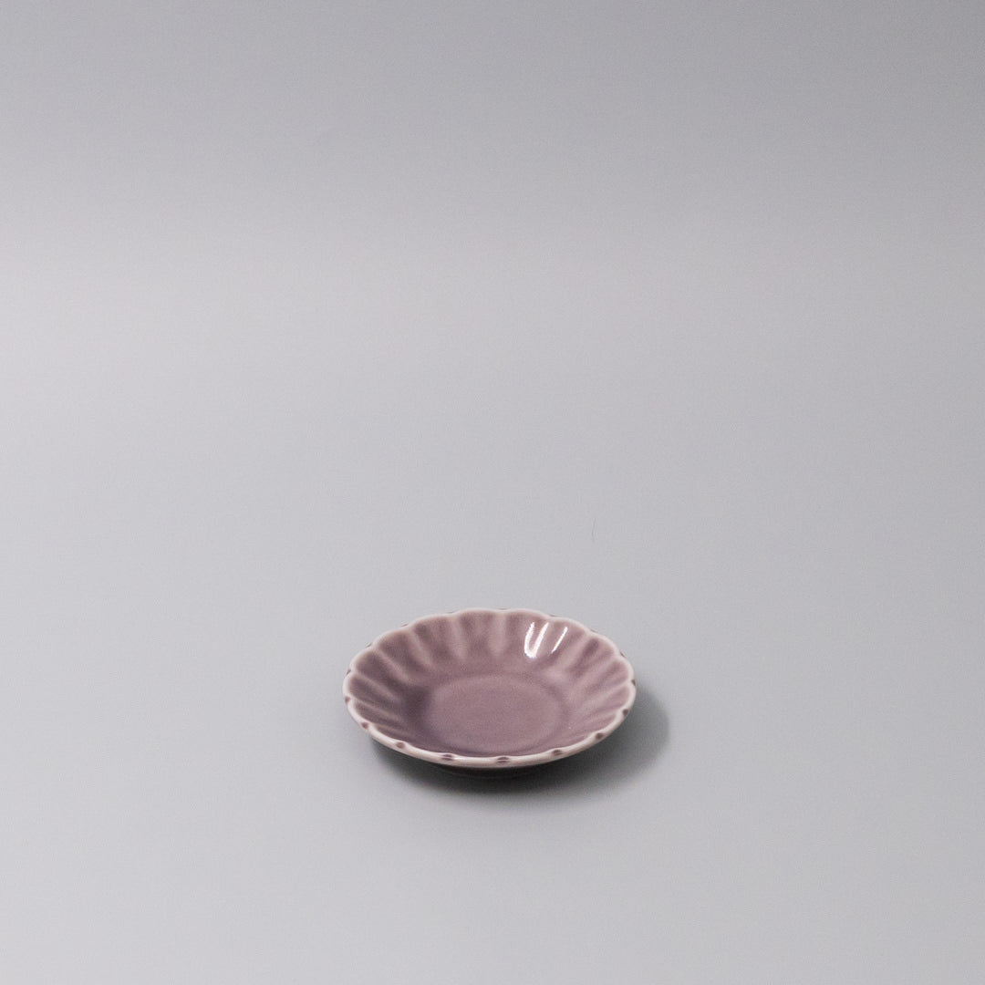 Sauce Dish 8cm Scallop Lilac Gloss Glaze V637-C3614