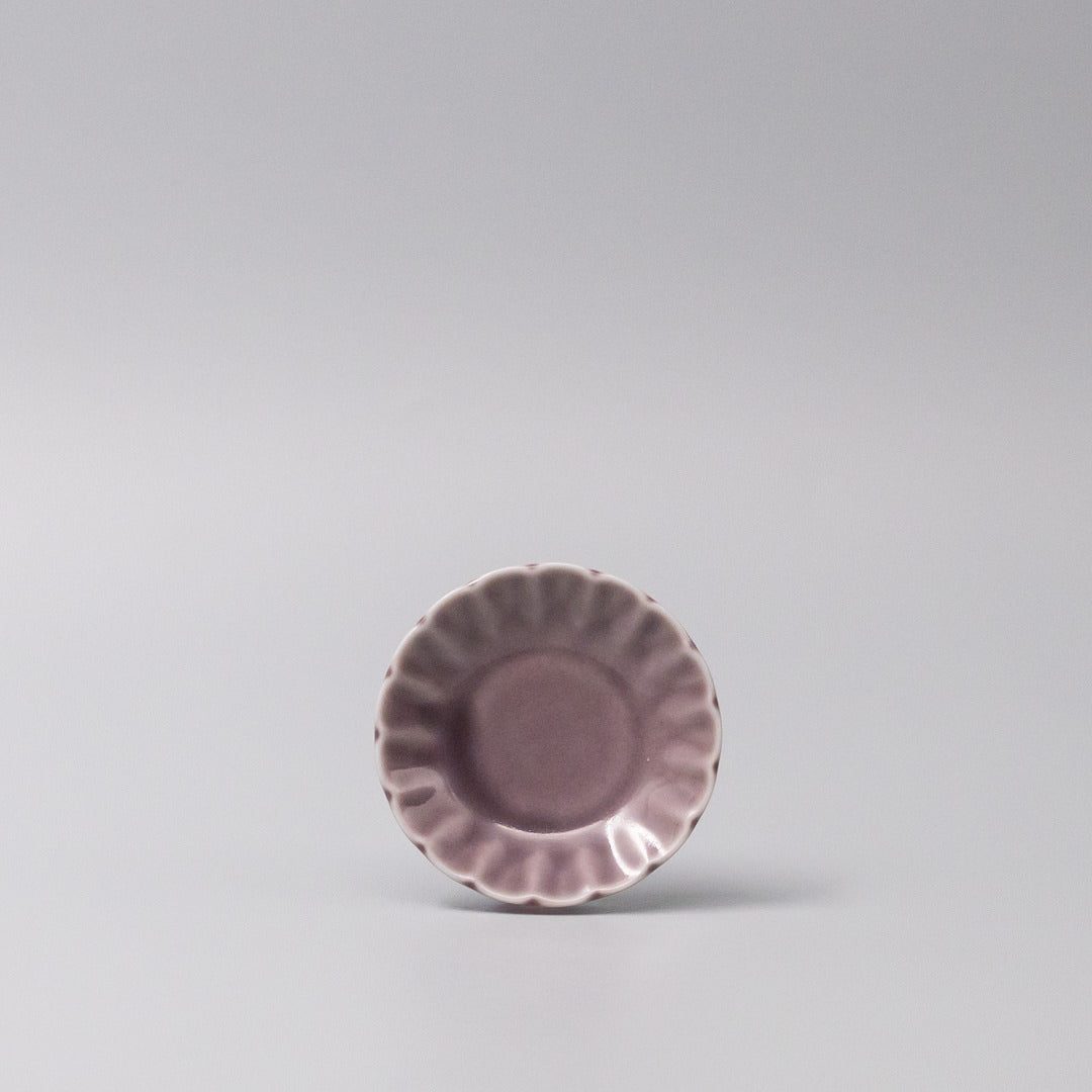 Sauce Dish 8cm Scallop Lilac Gloss Glaze V637-C3614