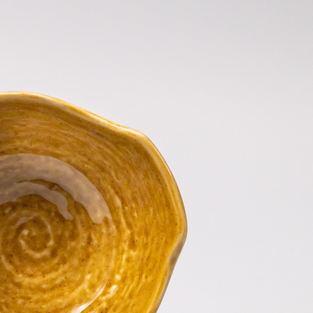 Bowl with Handle 13cm Saffron Gloss Glaze V637-C3630