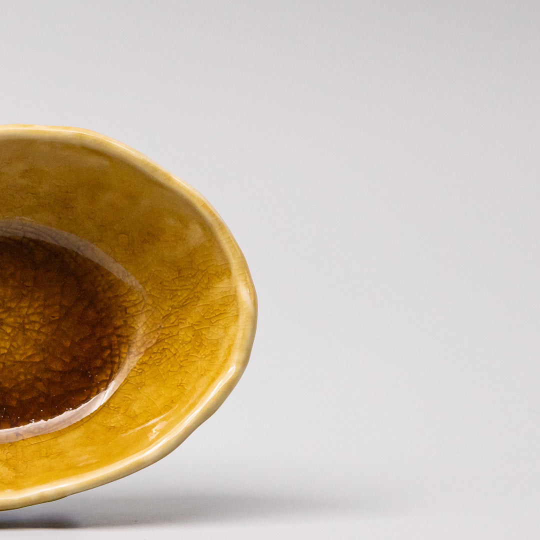 Bowl Oval 13cm Amane Amber Glaze V637-C3662