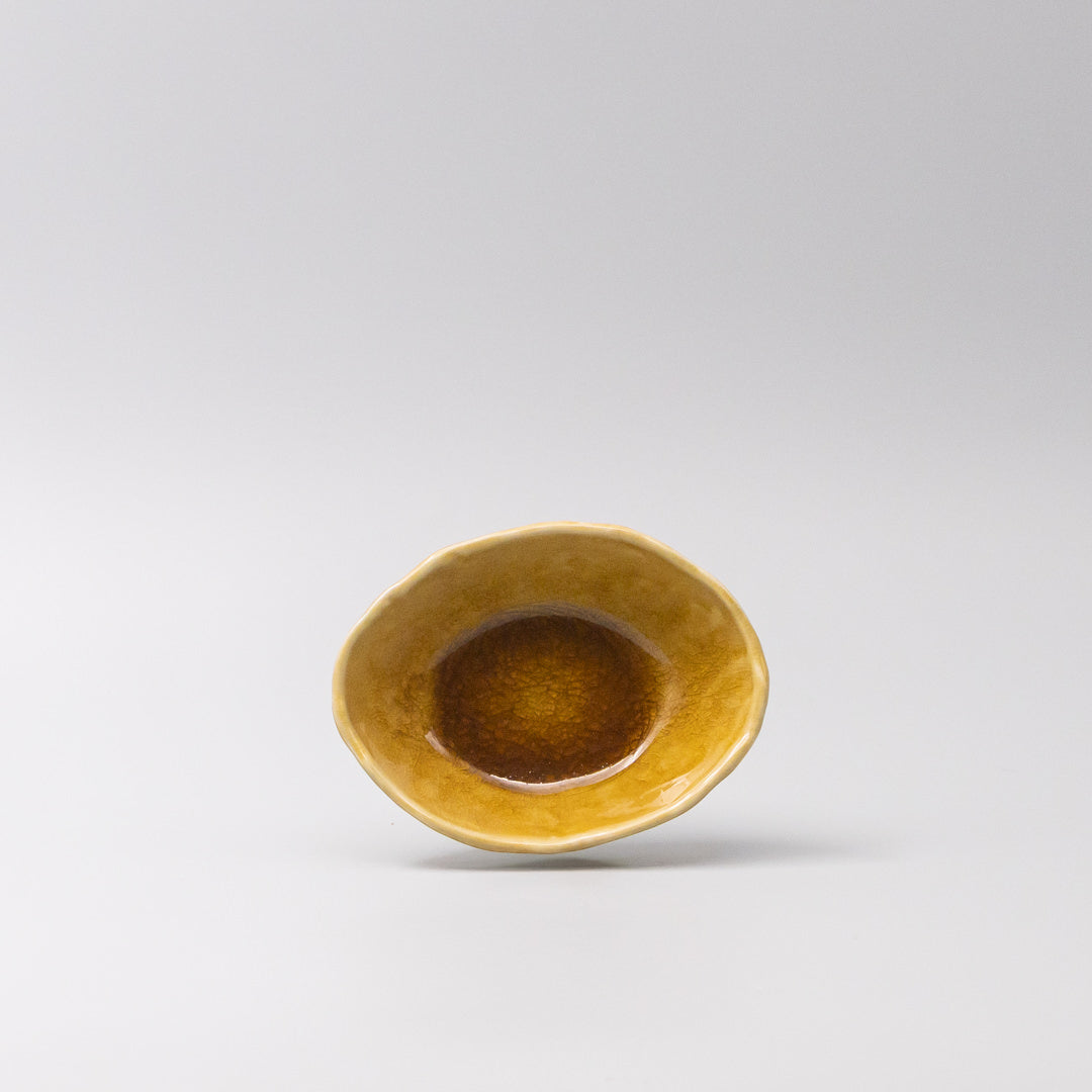 Bowl Oval 13cm Amane Amber Glaze V637-C3662