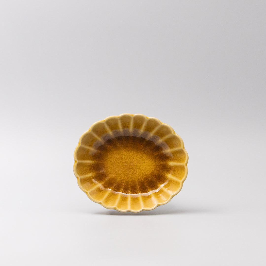 Bowl Oval 16cm Amane Amber Glaze V637-C3674