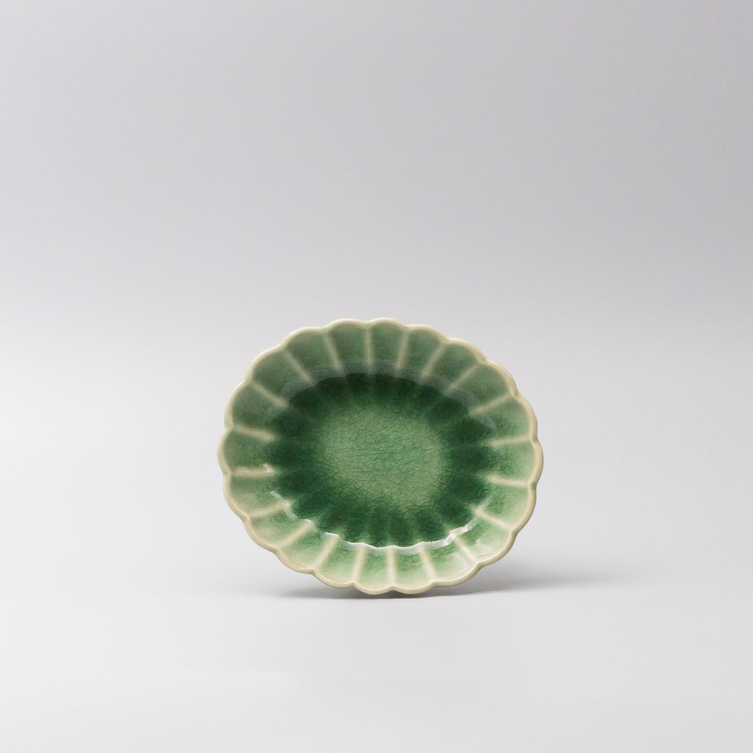 Bowl Oval 16cm Amane Emerald Glaze V637-C3675