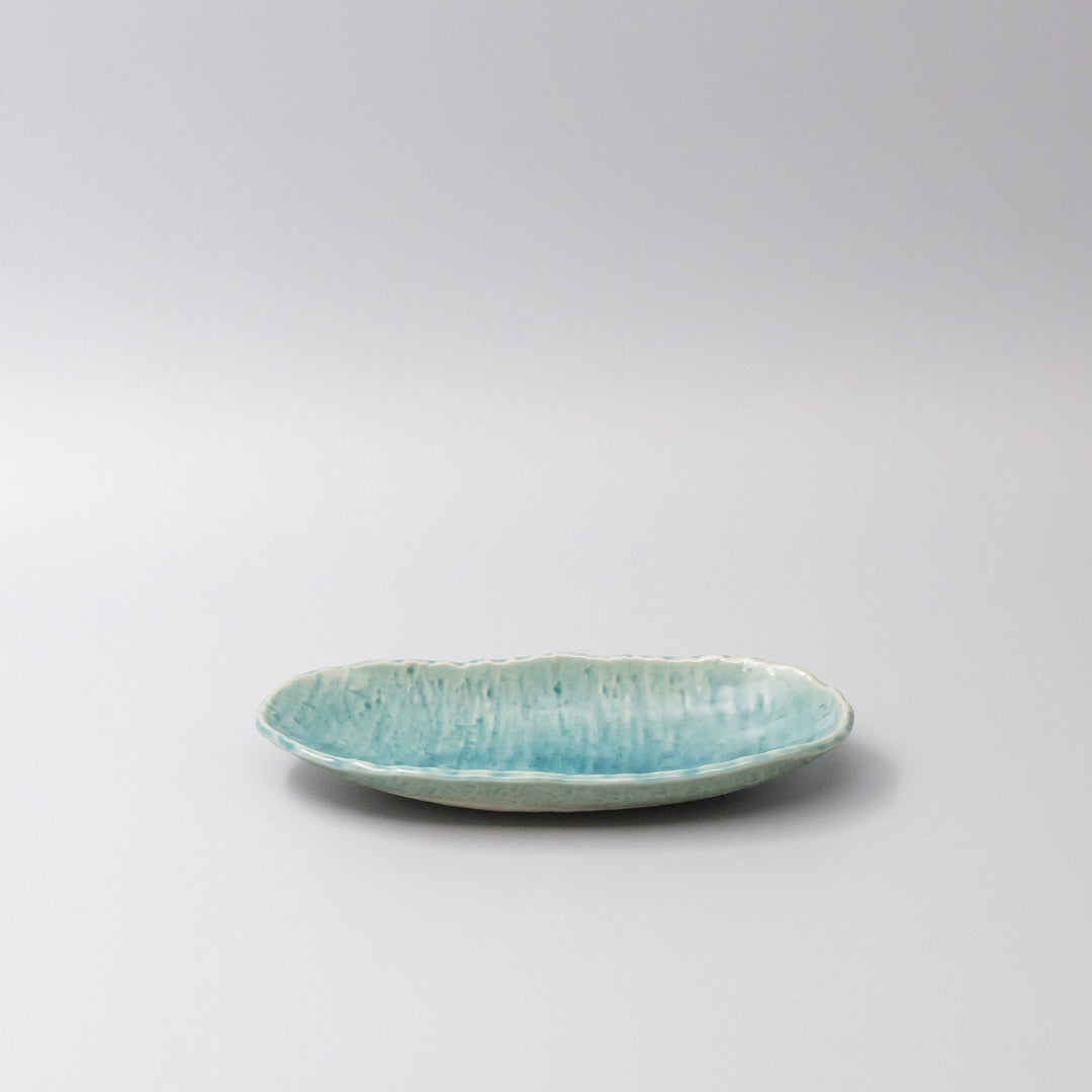 Sushi Plate 21cm Crackle Turquoise Glaze V637-C3677