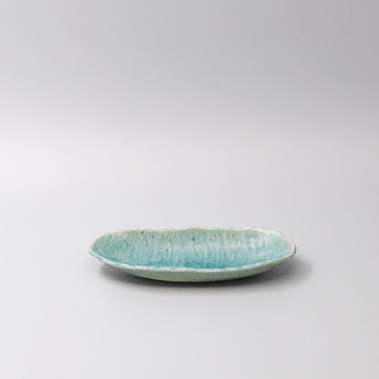 Sushi Plate 21cm Crackle Turquoise Glaze V637-C3677